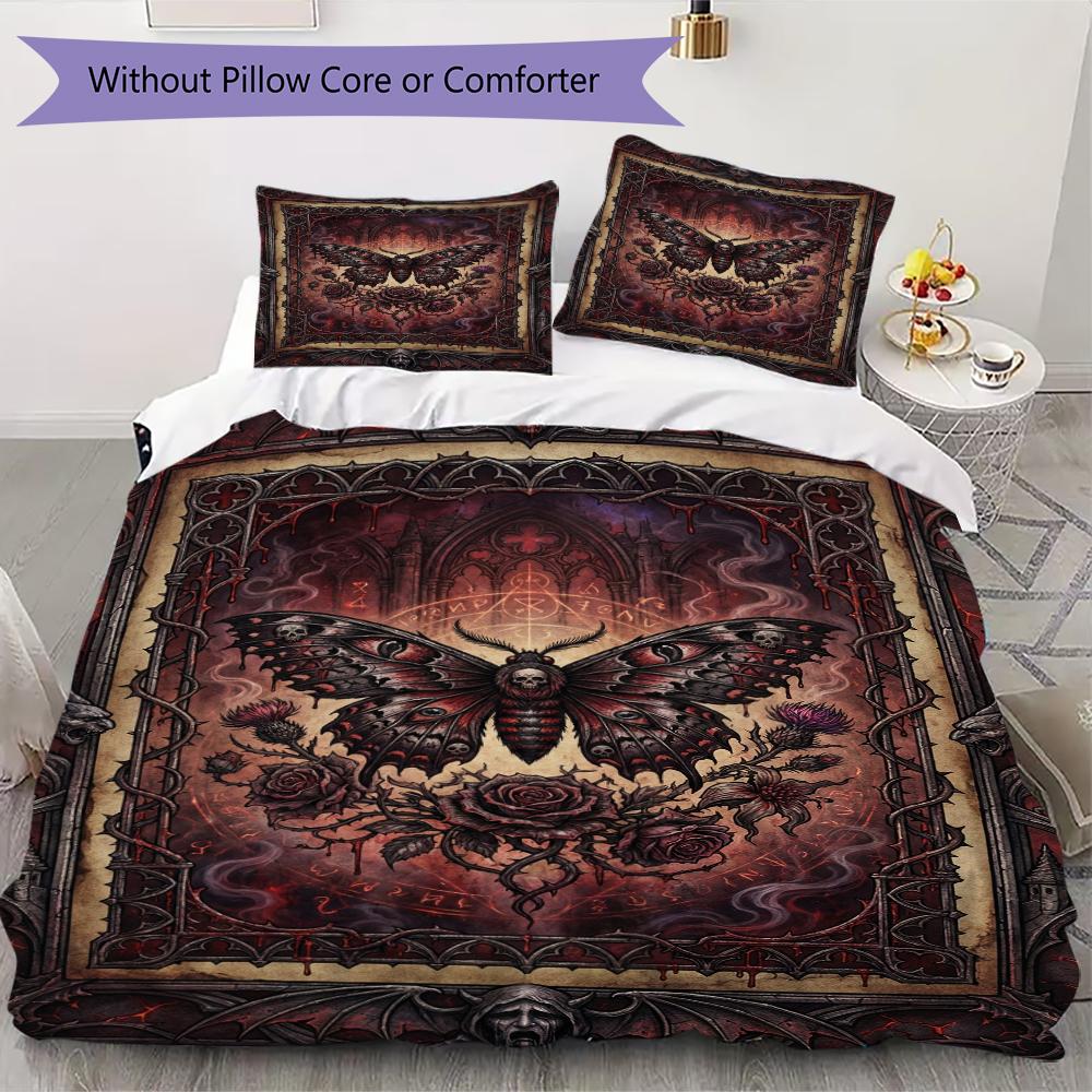 Butterfly Decoration Pattern Bedding Uilt Set Uilt Cover Pillowcase Home Decoration Birthday Gift (1 * Duvet Cover + 2 * Pillowcase Without Core)40