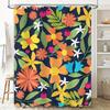 Decorative Shower Curtain Floral Print Bathroom Decor Waterproof Fabric Shower Panels for Home Decoration Blue, Yellow Orange Co
