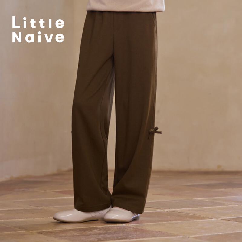 

Little Naive Girls Bowknot Quick-Dry Straight Leg Casual Pants 140