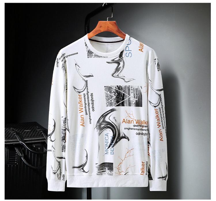 2020 Winter Plus Velvet Thickened Trendy Plus Size Men's Round Neck Sweatshirt