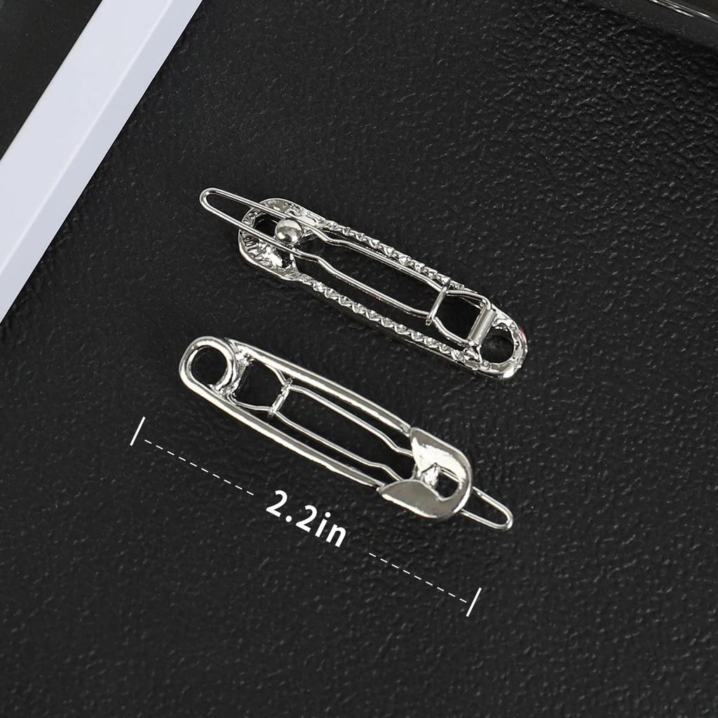 15 Stück Haarspangen Haarclips Legierung Sicherheitsnadelform Haarspangen Barrettes Goth Haarspangen Set Friseurwerkzeug Haaraccessoires