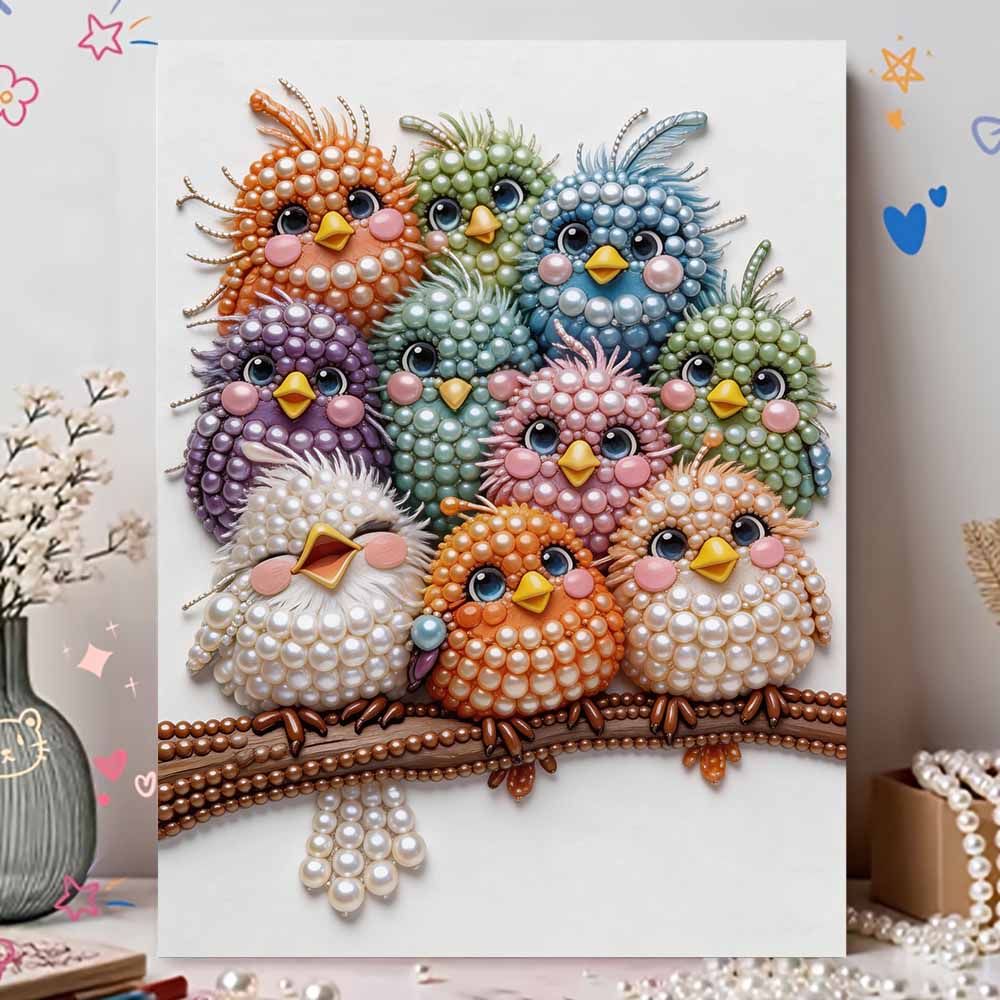 Unique DIY Pearl Gem Painting Kit 30x40cm Cute Little Bird Frameless Art Perfect Handmade Gift for Adults Home Wall Decor for Any Occasion