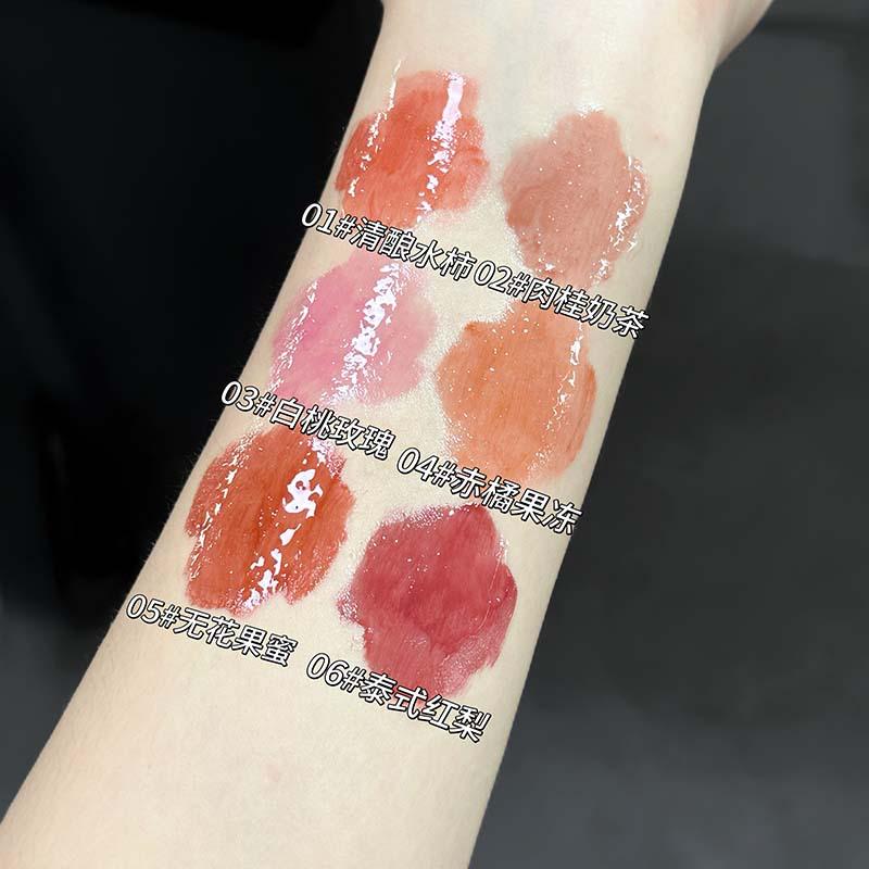 Cappuvini Gourd Lip Glaze Set: Three-Piece Mirror Shine Whitening Lip Gloss.