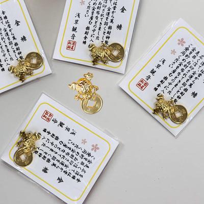 Amuleto de Rana de la Suerte Fengshui para Cartera Rana Dorada Mordiendo Dinero Aleación Adornos de Amuleto Para Buena Suerte Estabilidad Financiera