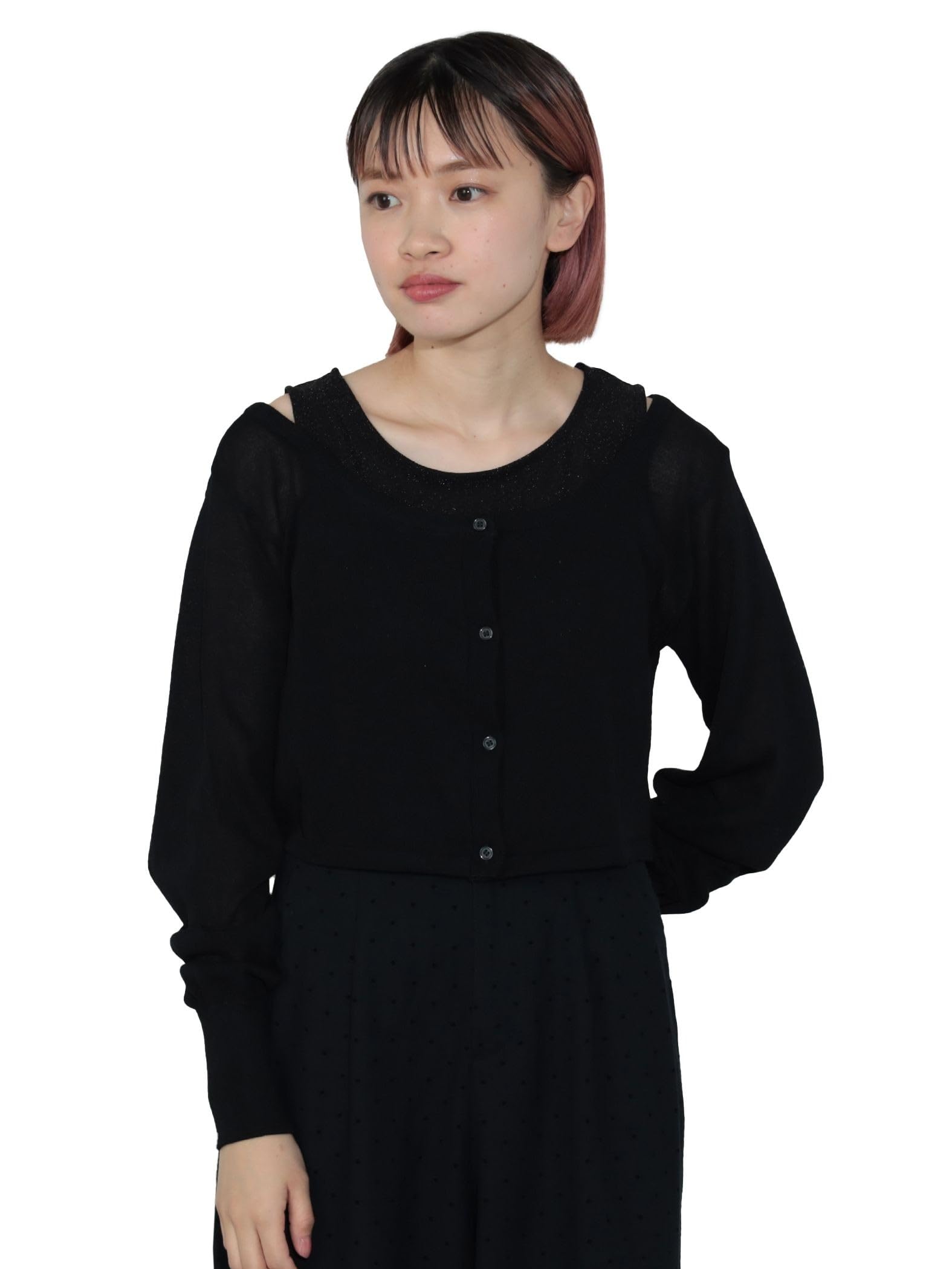 

Вязаный топ x прозрачный вязаный кардиган ОДИН РАЗМЕР [Beams Heart] L/S Ламе (Установить элемент) Женский ЧЕРНЫЙ×ЧЕРНЫЙ