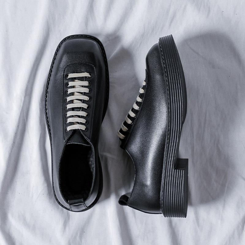 Höstmode Casual Små Läderskor Herr Brittisk Kostym Affär Herrskor Nya Skor i Hongkong-stil 2019-R