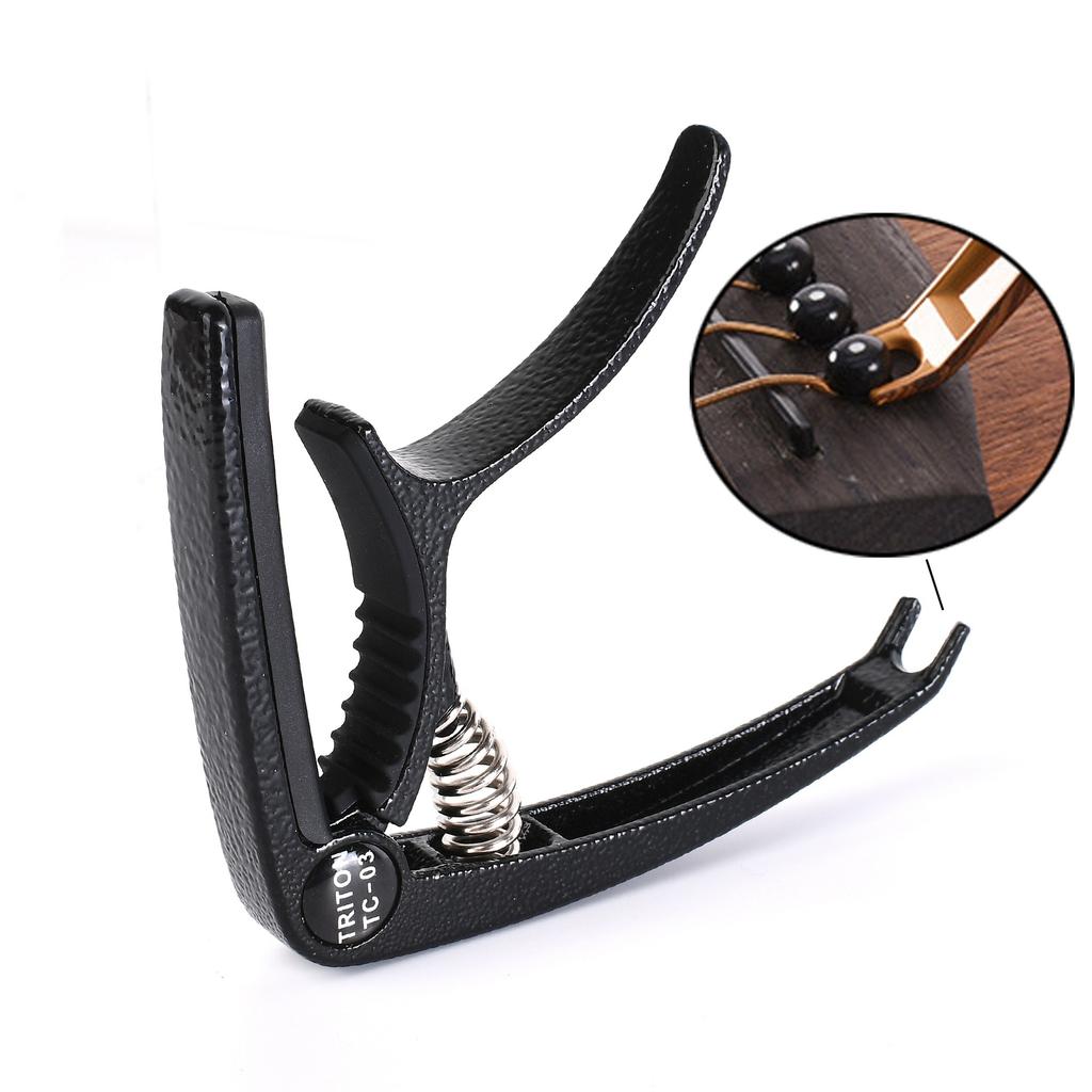 Zinc Alloy Electric Guitar Capo + 5 Picks + Pick Holder—Universal for Acoustic Guitars, Basses, and Ukuleles