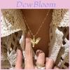 Light Luxury Wing And Fishtail Shape Gold Copper Necklace With Geometric Design For Women