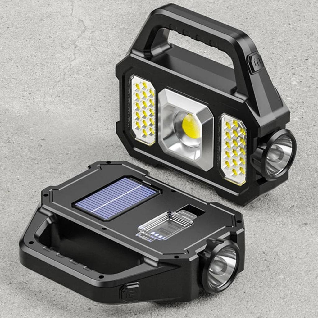 USB Rechargeable Flashlight Waterproof COB/LED Torch Light Portable Powerful Lantern Solar Light for Camping Hiking