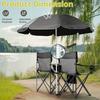 Double Fishing Chair with Umbrella, Oxford Fabric Outdoor Beach Chair, 187.39 lbs Load Capacity for Patio, Beach and Fishing