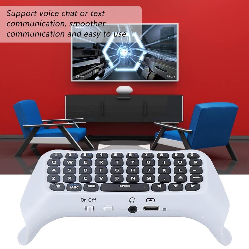 Walfront External Keyboard for PS5 Mini Keyboard with Speakers for PlayStation 5 Controller Controller,