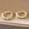 925 Silver Hoop Earrings for Women Simple Heart Zircon Circle Drop Punk Jewelry Party Gifts