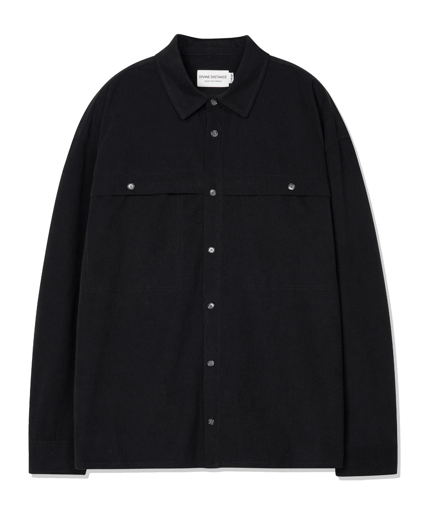 Divine Distance Corduroy Minimal Pocket Shirt [Black] M