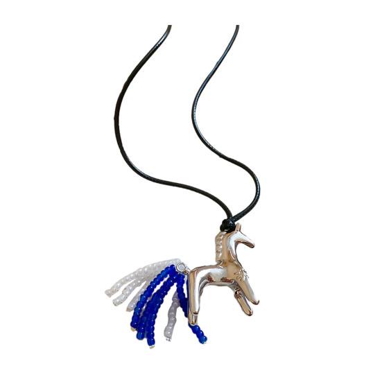 Collier Pendentif Cheval en Alliage Yousheng Léger Hypoallergénique Homme Femme Collier Pull Bijoux de Mode Accessoires Cadeau de Noël Anniversaire