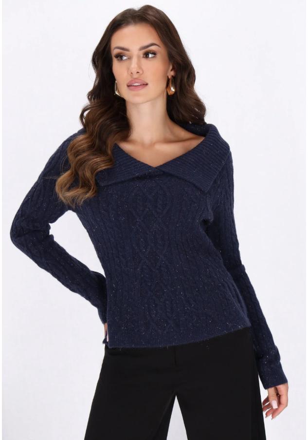 Women's Vintage French Cable Knit Sweater - Slim Fit, Long Sleeve, Autumn Pullover