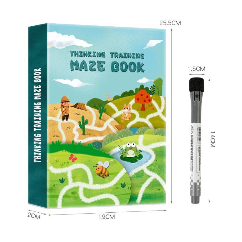 Puzzle Maze Book For Focus Training Paper Toy Logic Brain Games For Kids And Adults
