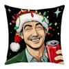 Leinen Plüsch Leder Samt Weihnachten Cartoon Druck Weihnachtsmann Glocke Kindlich Wohnzimmer Schlafzimmer Kissenbezug