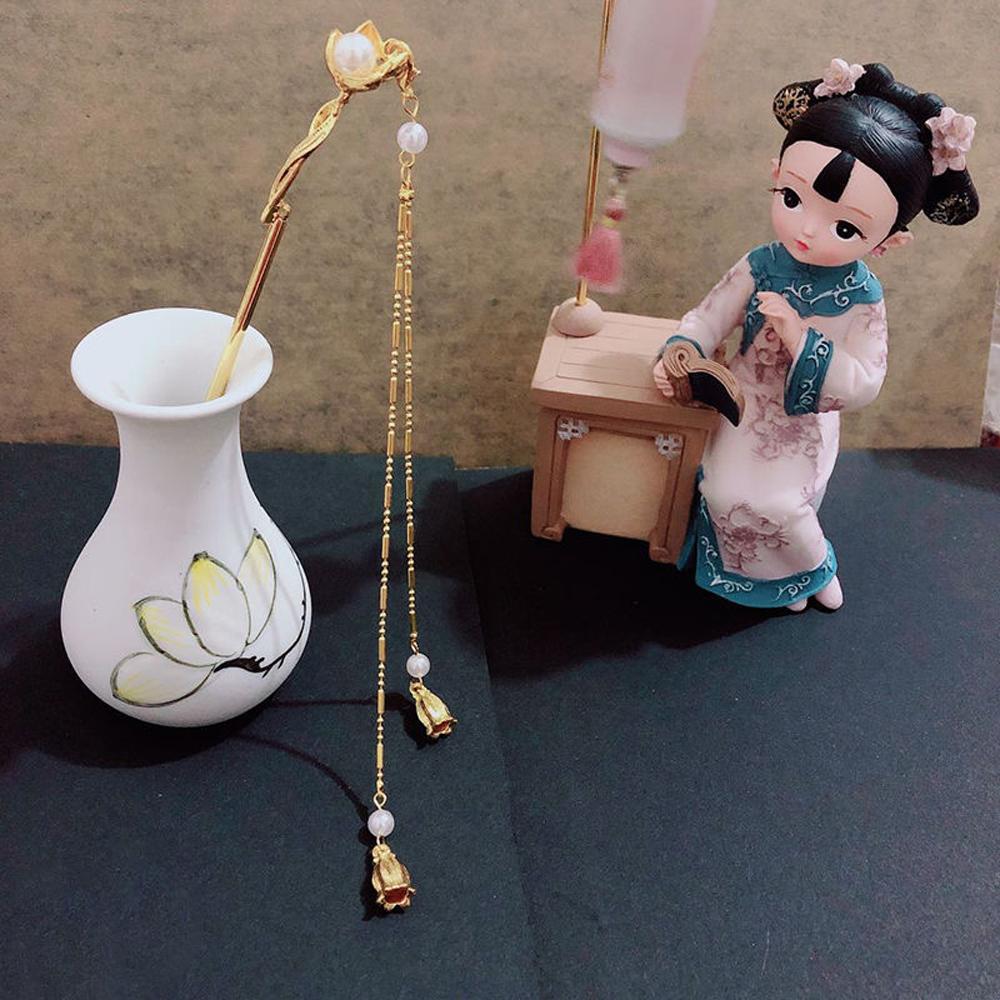 Hair Pin Pearl Tassel Magnolia Chinese Magnolia Hair Pin Chignon Pin Hair Chopsticks Hair Stick