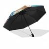 Gingerbread Man Themed Travel Umbrella-8 Ribs Automatic Opening and Closing, Portable Folding Design, Compact and Stylish Umbrella Suitable