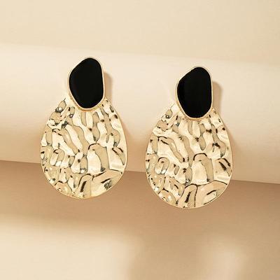 European Retro Geometric Large Metal Stud Earrings