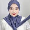 Beaded Arabic Hijab Hats Solid Color Turkish Head Wrap Scarf Comfortable Muslim Hijab  Woman
