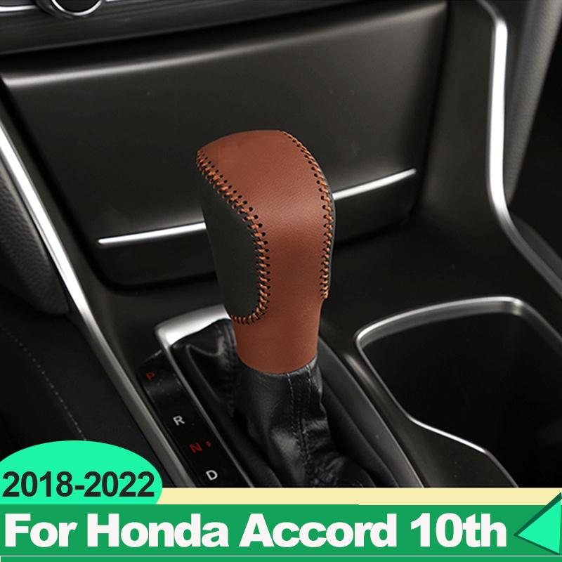 For Honda Accord X 10th 2018     Hybrid Leather Car Gear Shift Knob Cover Non-Slip Grip Handle Protective Case