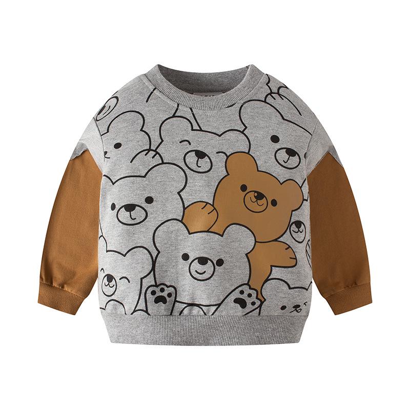Kinder Bären Sweatshirt - Herbst/Winter Rundhals Reiner Baumwoll Pullover für Jungen