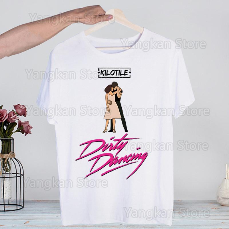 Dirty Dancing Movie Harajuku T Shirt Men Retro Washed Tops Tees Harajuku Tshirt Streetwear Hip Hop Male T-shirts