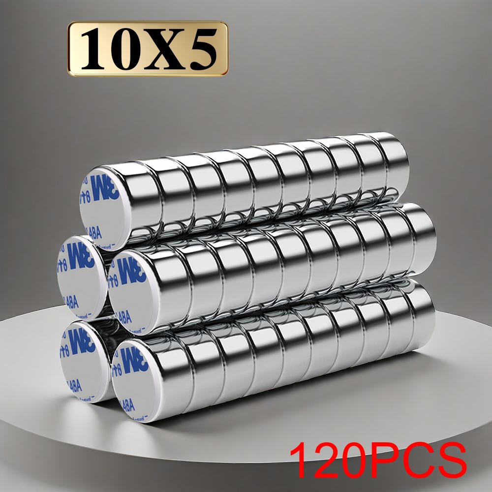 10x5mm Super Powerful Round Neodymium Magnet With double-sided adhesive Magnet N35 Strong Permanent Magnetic imanes