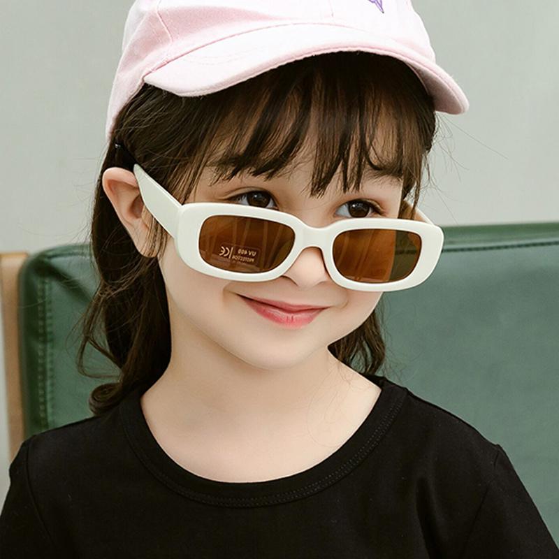 Korean Retro Square Child Sunglasses for Kids Fashion Oval Solid Color Children Eyewear UV400