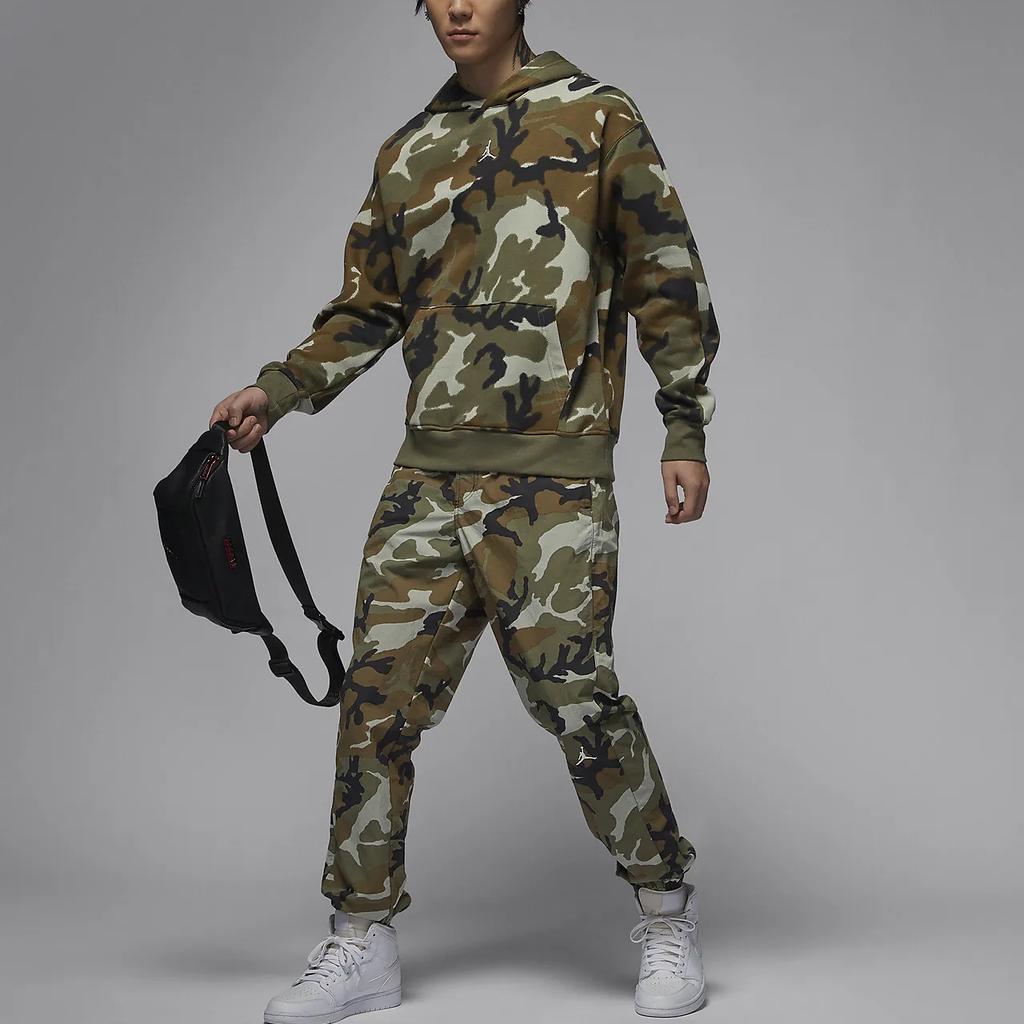 Jordan MVP Kamuflážová ležérní měkká fleecová mikina s kapucí pánská mikina světle olivově žlutá FV7435-380