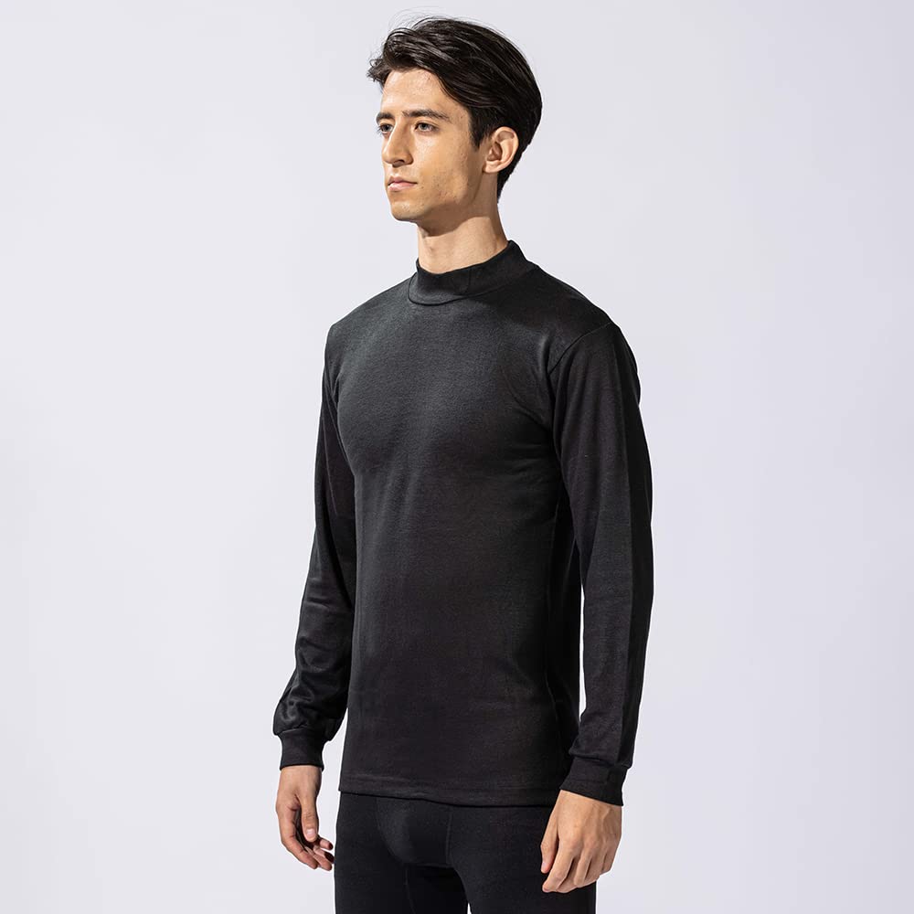 Otafuku Gloves Body Tough Tech Thermo Size Pack of 5 Heat-Retaining High-Neck Shirt, Black, LL, JW-149,