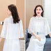 Spring Summer Shawl Coat Thin Scarf Long Sleeve Lace Temperament Cardigan Outwear Shoulder False Collar Out All-Match Ponchos