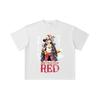 260 GSM Double Yarn 32 Count 100% Cotton One Piece V79 Luffy Film Red Print Unisex Heavy Cotton T Shirt