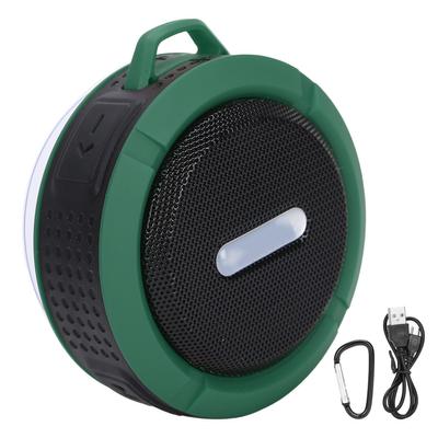 Haut-parleur Bluetooth C6 avec ventouse mousqueton étanche mini subwoofer pour sports de plein air vert