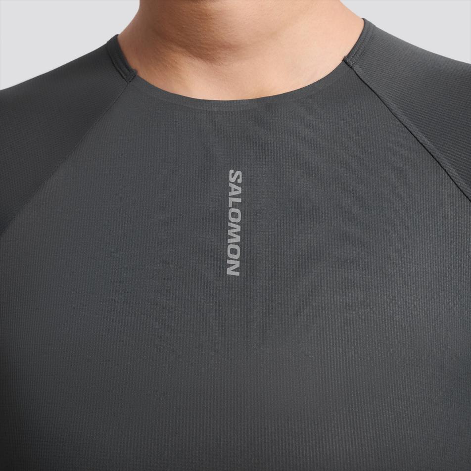 T-Shirt SALOMON Running T-Shirt Women's Pitch Black