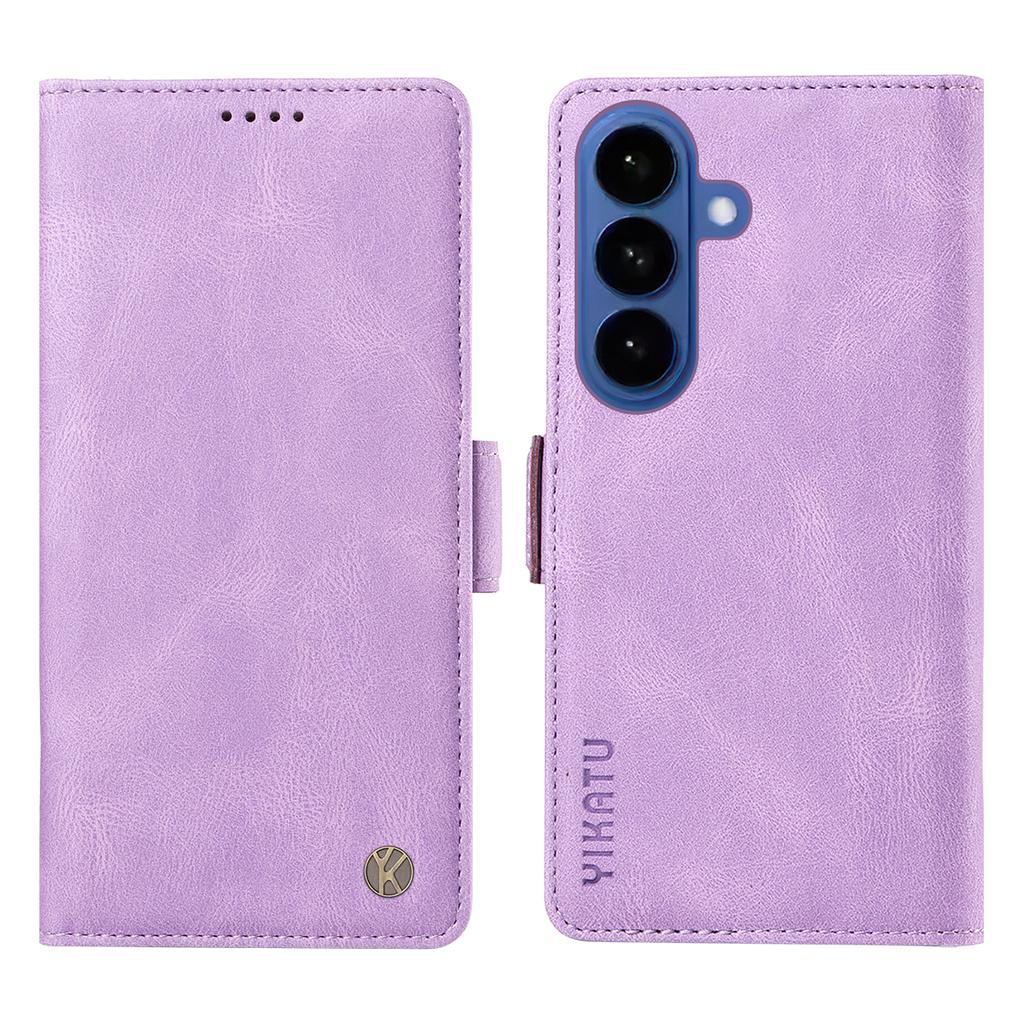 For Samsung Galaxy S26+ Leather Case YIKATU YK-005 Skin-touch Feeling Wallet Phone Cover