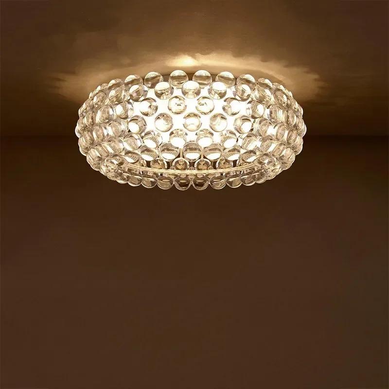 Minimalist Acrylic LED Pendant Lights for Living Dining Room Clear Gold Ceiling Pendant Hanging Lamp Home Decoration Chandeliers