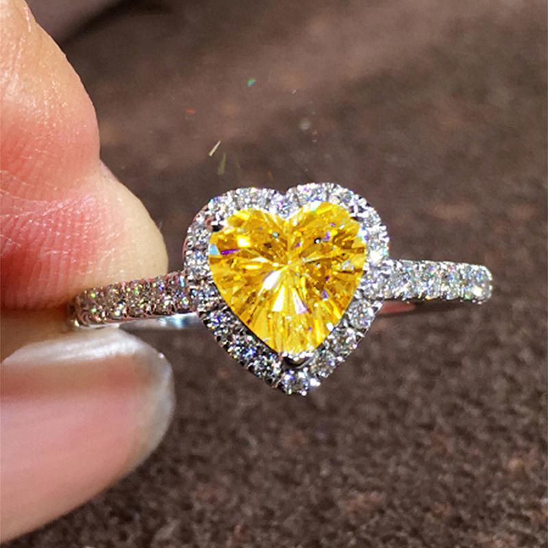 

Huitan Luxury Heart Zirconia Finger Ring Female Wedding Band Multiple Colors Crystal Stone Accessories Lady Engagement Jewelry 5