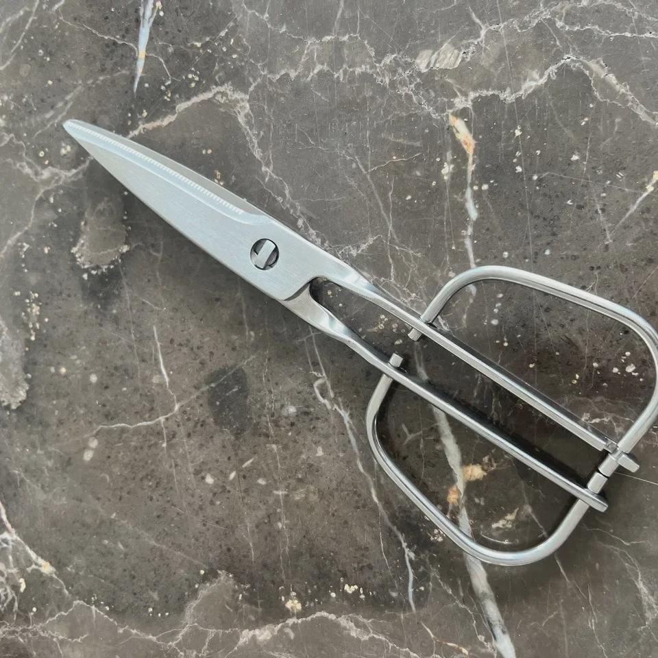 All-Steel Multipurpose Kitchen Scissors with Detachable Wire Handle for Food and Barbecue