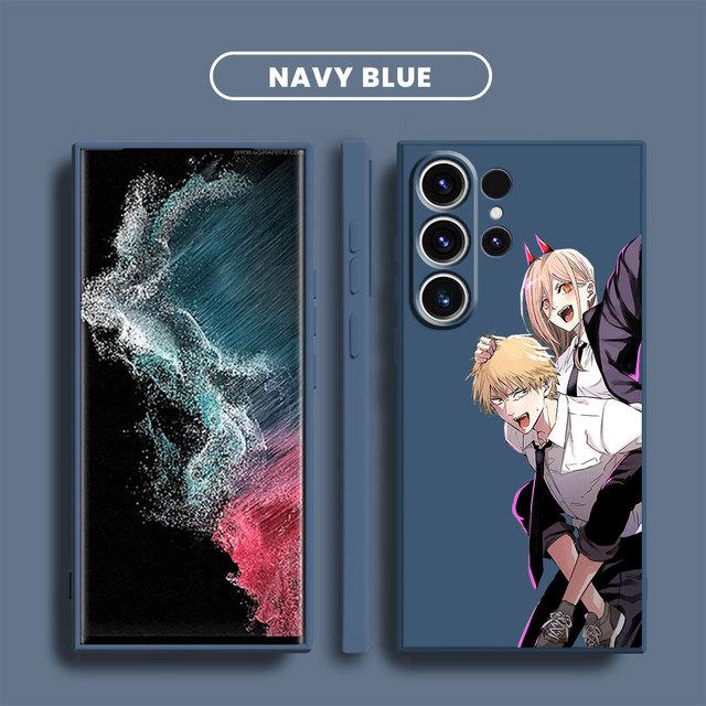 Kettensäge Mann Anime Mode Fall für Samsung Galaxy S10e S8 S9 Plus S10 S22 S23 Ultra S20 Fe S21 5g Weiche Quadratische Flüssigkeit Abdeckung