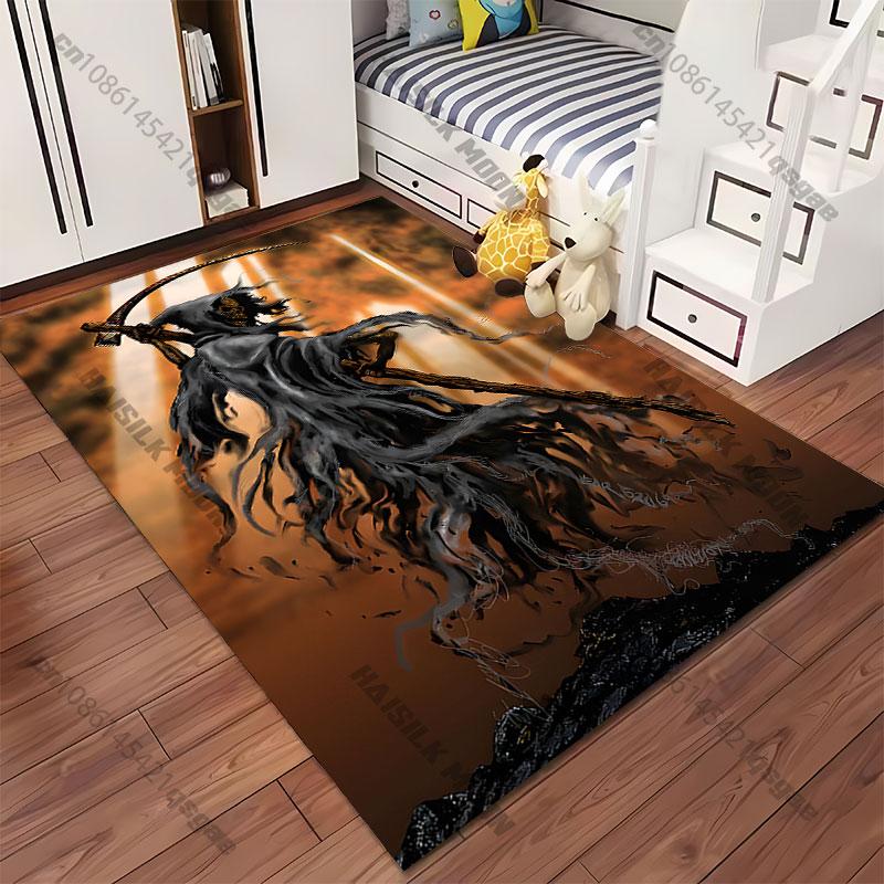 Grim Reaper Death Symbolism Carpet Yoga Living Room Room Decor Children's Crawling Mat Doormat Area Rug Games Mat