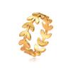 Elegant Adjustable Stainless Steel Leaf Ring for Women - Colorfast Jewelry