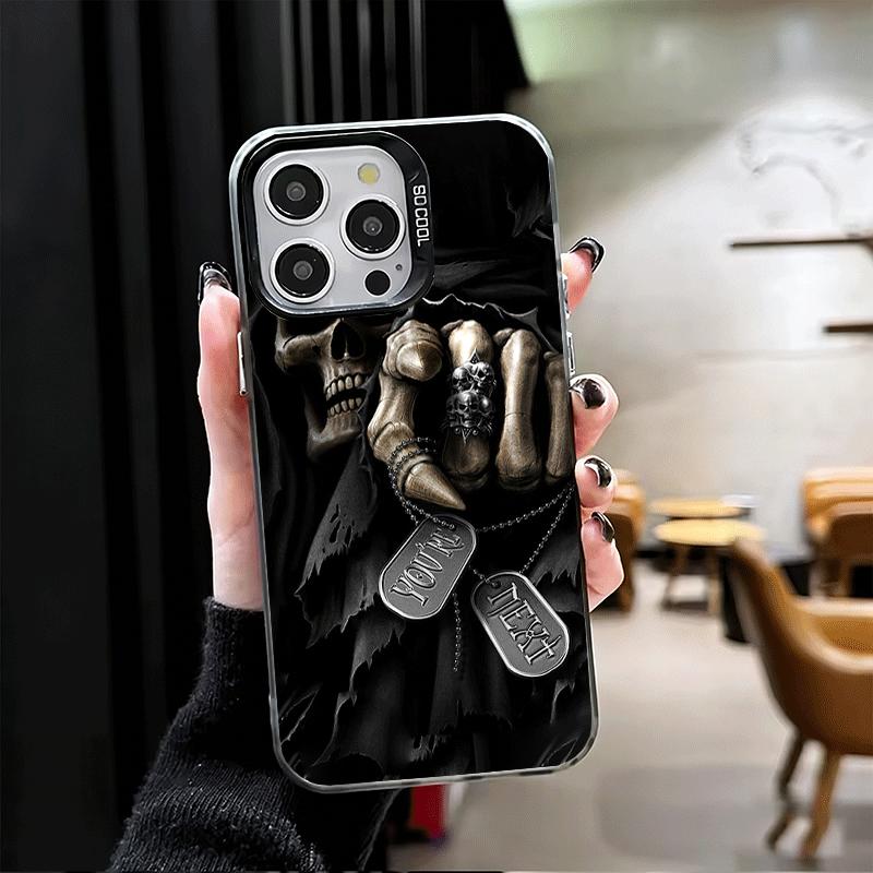 Grim Reaper Skeleton Funny Style Soft Phone Case for iPhone 15 16 17 Pro Max 17Air 16E 14 Plus 13 12 Mini Shockproof Cover Back