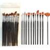 Foreign Trade Nylon Painting Brush Set - 10 Pieces, Red & Blue Handles, Flat Gouache & Oil Brushes