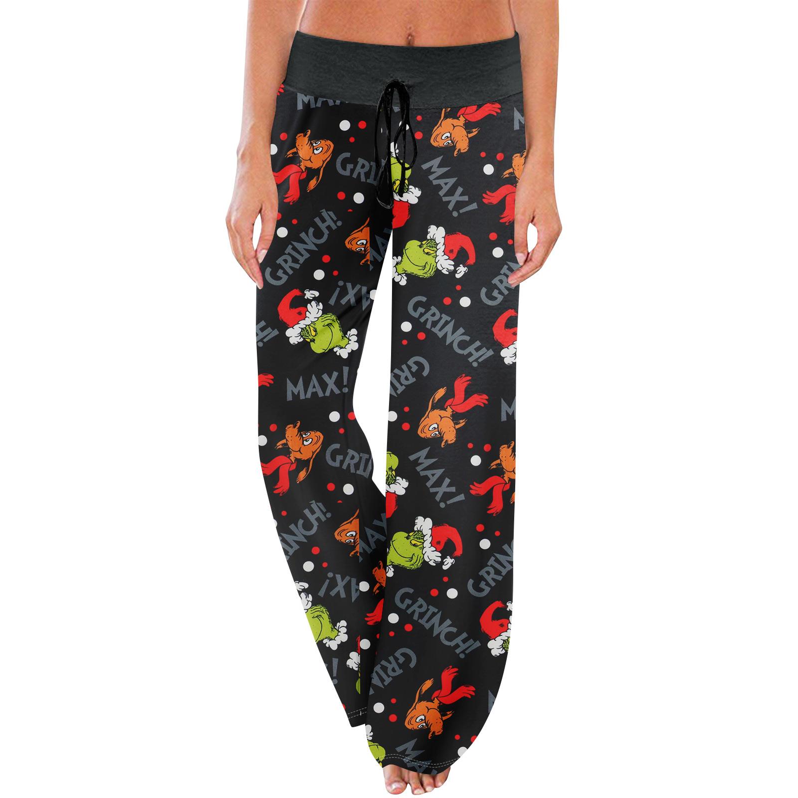 

Пижамные штаны в стиле аниме, повседневные брюки с эластичной резинкой на талии, удобные прямые свободные брюки для йоги XXL