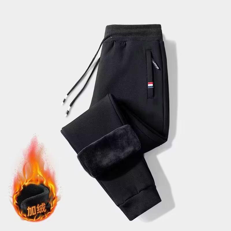 

Мужские спортивные штаны из толстой плюшевой овчины — теплые, свободного кроя, повседневные спортивные штаны большого размера для осени и зимы 4XL