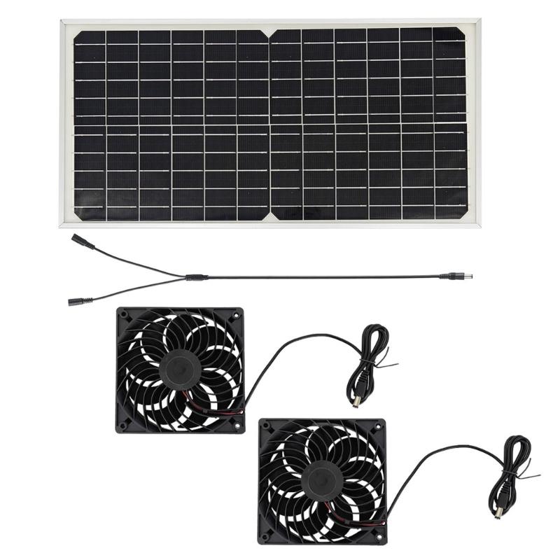

Solar Panel Fans 16W Monocrystalline Silicon Energy Conversion for Garden Greenhouse and Pet House Cooling System 1