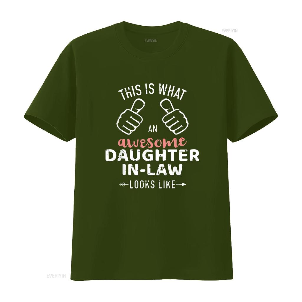 Awesome daughter in law looks like from mother T Shirt vintage Washed Versatile Soft Slightly fashion Top For Everyday Wear