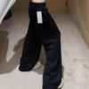 Women's Korean Style Wide-Leg Casual Sweatpants with Zipper Pockets - High-End Straight Leg Floor Length for Spring & Autumn
